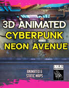 Animated Cyberpunk Neon Avenue Battlemap
