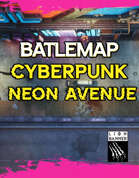 Cyberpunk Neon Avenue Battlemap