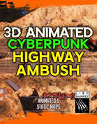 Animated Cyberpunk Highway Ambush Battlemap
