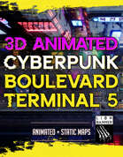 Animated Cyberpunk Boulevard Terminal 5 Map
