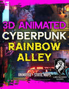 Animated Cyberpunk Rainbow Alley Map