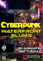 Animated Cyberpunk Waterfront Slums