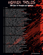 Horror Tables - 100 Warnings and Cryptic Messages for Survival and Horror Games