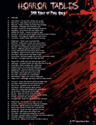 Horror Tables - 100 Final Girls for Survival and Horror Games