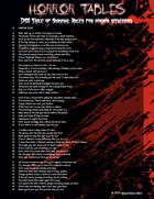 Horror Tables - 100 Survival Rules for Survival and Horror Games