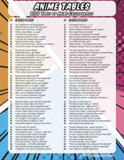 Anime Tables - Character Catchphrases 100 Ideas for Isekai, Manga, and Anime-Themed Adventures