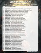 Romantasy Tables - Rituals of Desire & Bonding - 100 System and Setting Free Ideas for Dramatic Romance and Fantasy Stories