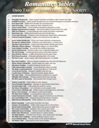 Romantasy Tables - Court Society - 100 System and Setting Free Ideas for Dramatic Romance and Fantasy Stories