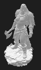 Frost Giant Queen - STL files for norse barbarian giant warrior woman