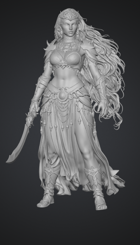 Fire Giant Queen - STL files for arabian middle eastern desert giant warrior woman
