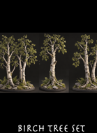 Birch Trees Set - STL files for forest trees - single, double, triple