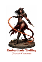 Emberblade Tiefling Statue or PC - Gladiator Warrior Woman - STL files for fantasy games and stories