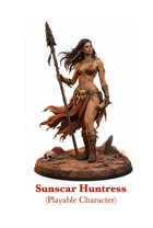 Sunscar Huntress Statue or PC - Desert Warrior Woman - STL files for fantasy or girl from another world stories