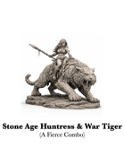 Stone Age Huntress on War Tiger – 3D Printable Miniature STL