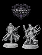 OBSIDIAN REQUIEM - Gothic Kpop Visual Kei inspired duo of figures plus base and logo - also includes original MP3 mini album