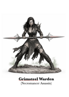 Grimsteel Warden Statue or PC - Necromancer Assassin Warrior Woman - STL files for fantasy stories