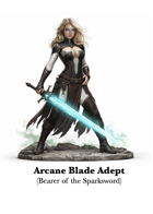 Arcane Blade Adept Statue or PC - Spellblade Warrior Woman - STL files for fantasy and sci-fi stories