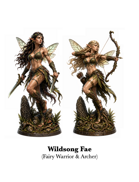 Wildsong Fae Duo - Statues or PCs - Twinblade Warrior or Archer Woman - STL files for fantasy and Feywild stories