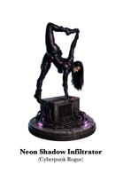 Neon Shadow Infiltrator Statue or PC - Infiltrator Rogue Cyberpunk Woman - STL files for fantasy and sci-fi stories