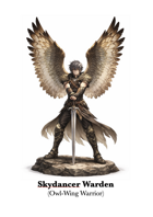 Skydancer Warden - Owl-Winged Flying Warrior - STL files for heroic character NPC or PC