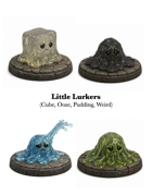 Littlest Lurkers - Miniature Set of 4 - STL files for baby gelatinous cube black pudding acidic ooze and water weird