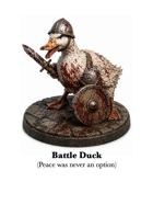 Battle Duck - STL files for humorous warrior duck for comedy and fantasy stories