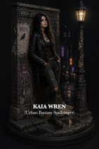 KAIA WREN - Urban Fantasy Musical Girl Singer - Figure, Statue, and Diorama STL files - also includes original MP3 mini album