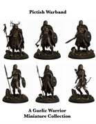 Pictish Gaelic Celtic Warband - 6 RPG Miniatures Set - Shaman Axe Warrior Spear Maiden Shield Maiden Swordsman Archer