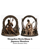 EASTERN RESONANCE – Japanese Shamisen and Mongolian Morin Khuur - Musician Girl Statue STL 3D printing files