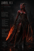 Zariel Vex Statue or PC - Demonic Cursed Gladiator Warrior Woman - STL files for sci-fi horror fantasy girl stories