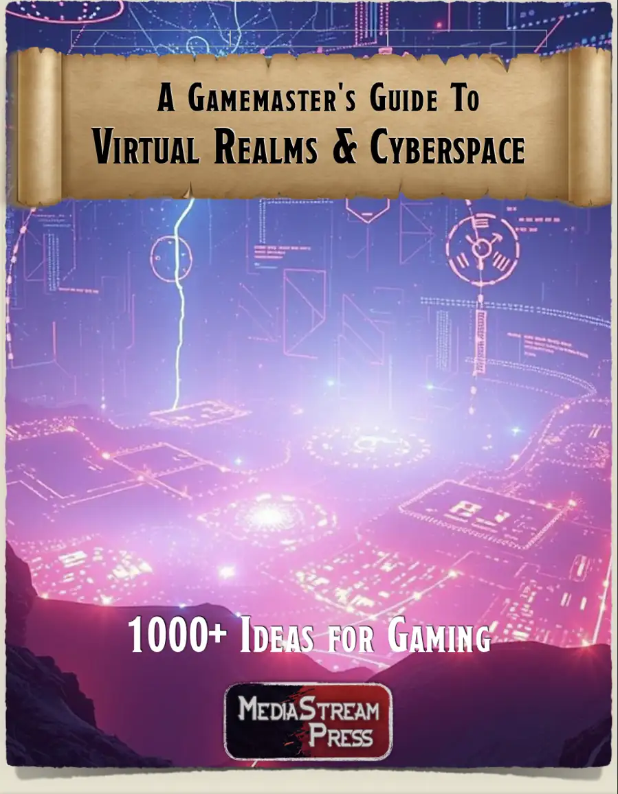Cover of Gamemaster's Guide to Virtual Realms & Cyberspace - over 1000 ideas for gaming in the cyber dimensions