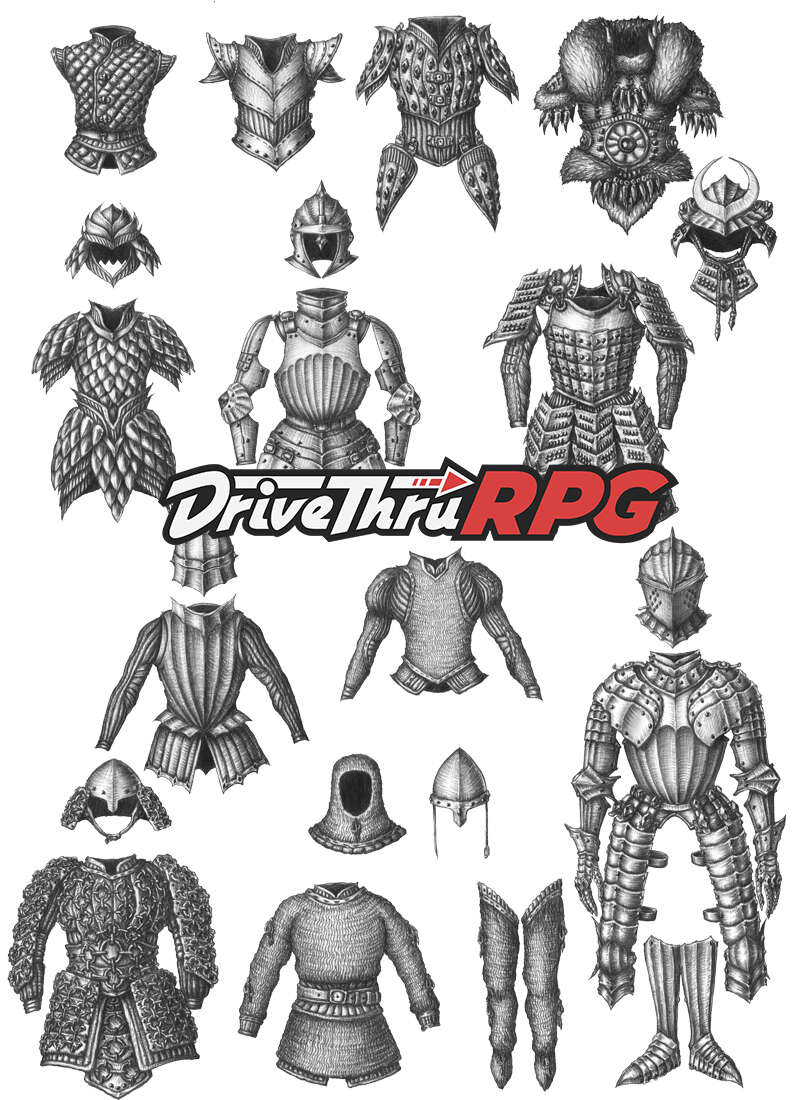 Armor pack 1 soulafein art drivethrurpg