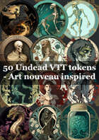 50 Undead VTT tokens - Art nouveau inspired