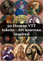 50 Human VTT tokens - Art nouveau inspired