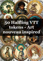 50 Halfling VTT tokens - Art nouveau inspired