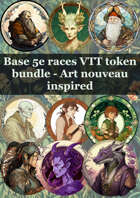 Base 5e races VTT token bundle - Art nouveau inspired [BUNDLE]