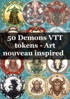 50 Demons VTT tokens - Art nouveau inspired