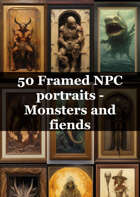 50 Framed NPC portraits - Monsters and fiends