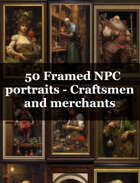 50 Framed NPC portraits - Craftsmen and merchants