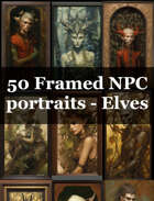 50 Framed NPC portraits - Elves
