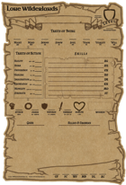 Lone Wilderlands Character Sheets (beta)