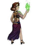 Character Art - Back Brace Elf with Green Fire