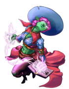 Character Art - Blind Orc Wizard with Pink Hair