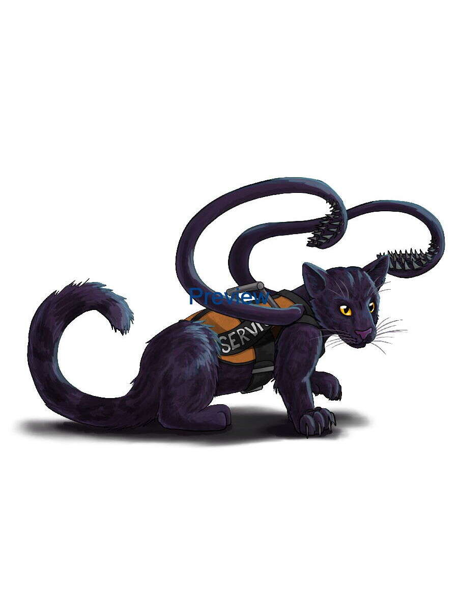 Character Art - Service Warp Cat (Displacer Beast) - Wyrmworks