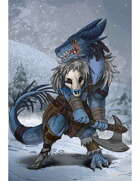 Blue Dragonborn Barbarian with Prosthetic Leg [BUNDLE]