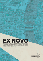 A cover image with a medieval map of a city on light blue and the EX NOVO logo in black on beige on top of it.
