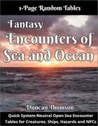 Sea and Ocean Encounters - Fantasy One Page Random Tables