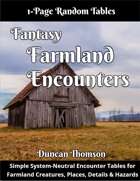 Farmland Encounters - Fantasy One Page Random Tables