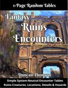 Ruins Encounters - Fantasy One Page Random Tables