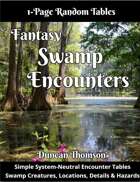 Swamp Encounters - Fantasy One Page Random Tables